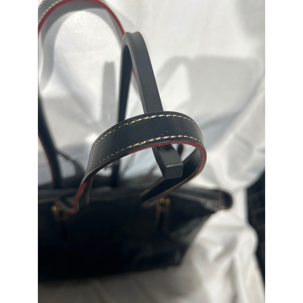 Arcadia Black‎ Embossed Genuine Leather Tote Bag Made in Italy Gold Hardware - Picture 4 of 9